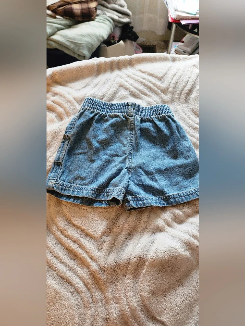 Kids Elastic-Waist Denim Shorts - Light Blue
